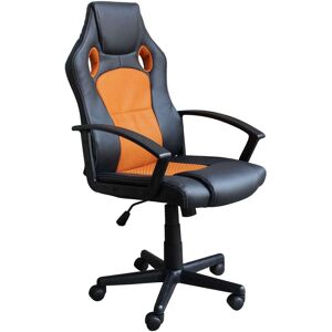 Milani Home poltrona da gaming ergonomica con poggiatesta e supporto lombare sedia da lavor Arancione 61 x 114 x 65 cm