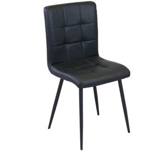 Milani Home sedia imbottita per sala da pranzo in ecopelle di design moderno industrial cm Nero 40 x 89 x 41 cm