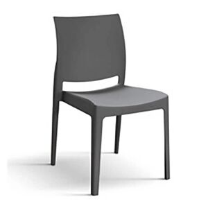 Milani Home sedia moderna in polipropilene di design moderno industrial cm 46 x 54 x 80 h Antracite x x cm