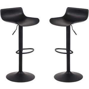 Milani Home Set Di 2 Sgabelli Da Bar Albergo Hotel Sedia Cucina Con Poggiapiedi Altezza Reg Nero 43 x 96 x 44 cm