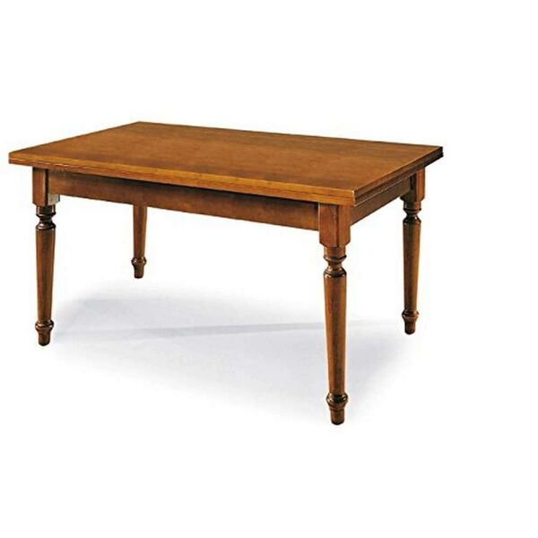 milani home dylan - tavolo da pranzo allungabile in legno massello 85x160/200/240 gamba tornita