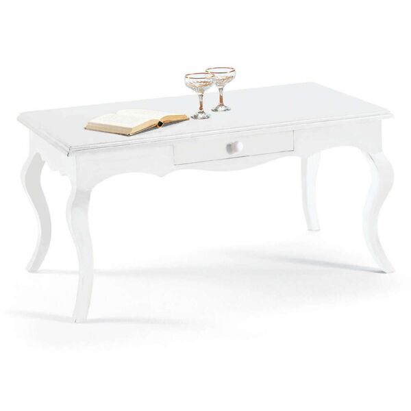 milani home douglas - tavolino in legno massello 100x50x45
