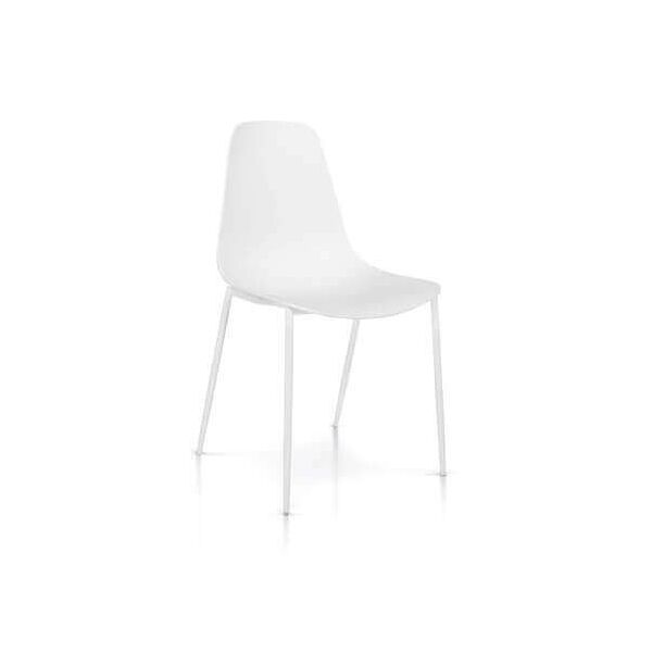 milani home dotty - sedia in plastica altezza della seduta 46 cm