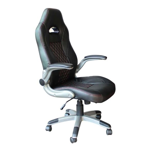 milani home poltrona da gaming ergonomica con poggiatesta e supporto lombare sedia da lavor nero 71 x 125 x 72 cm
