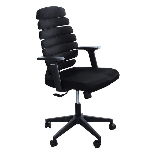 milani home sedia da ufficio ergonomica con poggiatesta e supporto lombare sedia da lavoro nero 62 x 110 x 60 cm