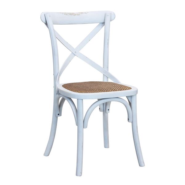 milani home sedia vintage in legno di design moderno vintage bianco 46 x 87 x 42 cm
