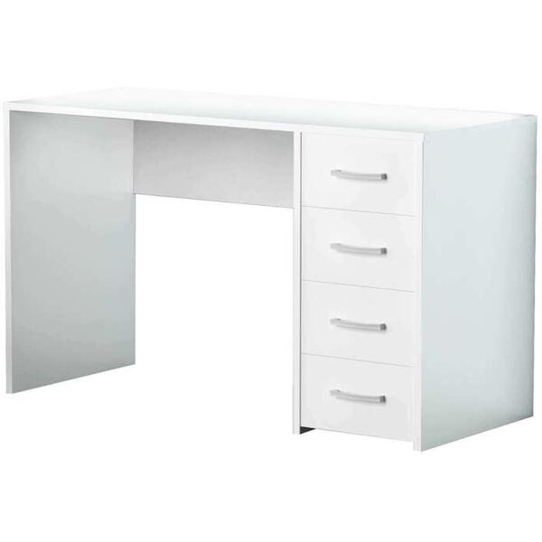 milani home scrivania di design per studio con cassetti 120x50x70 h bianco 120 x 50 x 70 cm