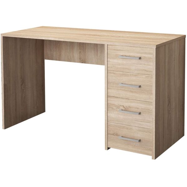 milani home scrivania di design per studio con cassetti 120x50x70 h marrone 120 x 50 x 70 cm