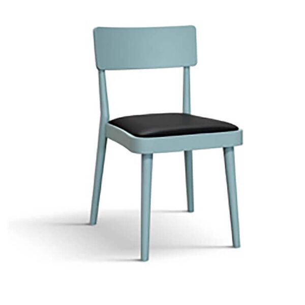milani home sedia moderna in legno con seduta in ecopelle di design moderno industrial cm 4 azzurro x x cm