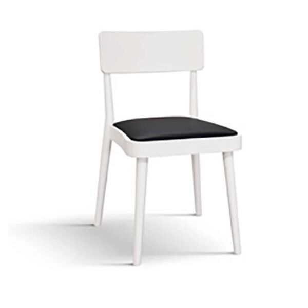 milani home sedia moderna in legno con seduta in ecopelle di design moderno industrial cm 4 bianco x x cm