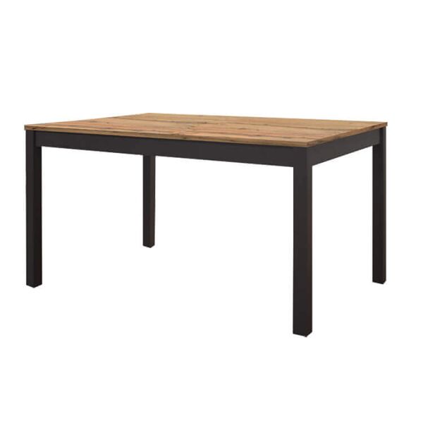 milani home tavolo da pranzo allungabile di design moderno industrial cm 80 x 140/200 x 77 h quercia chiaro x x cm