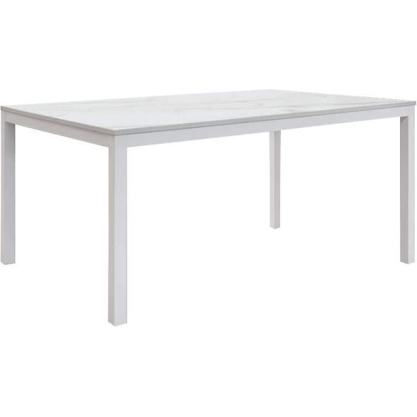 milani home tavolo da pranzo allungabile di design moderno industrial cm 80 x 140/200 x 77 h bianco x x cm