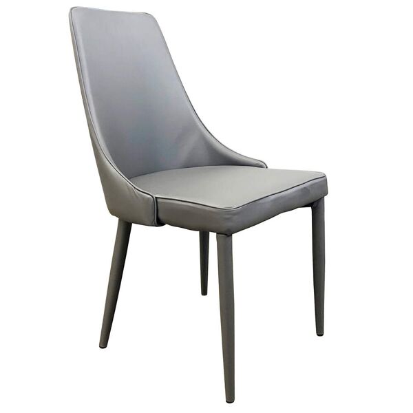 milani home sedia moderna in ecopelle di design moderno industrial cm 46,5 x 59 x 89 h grigio scuro 60 x 87.5 x 49.5 cm