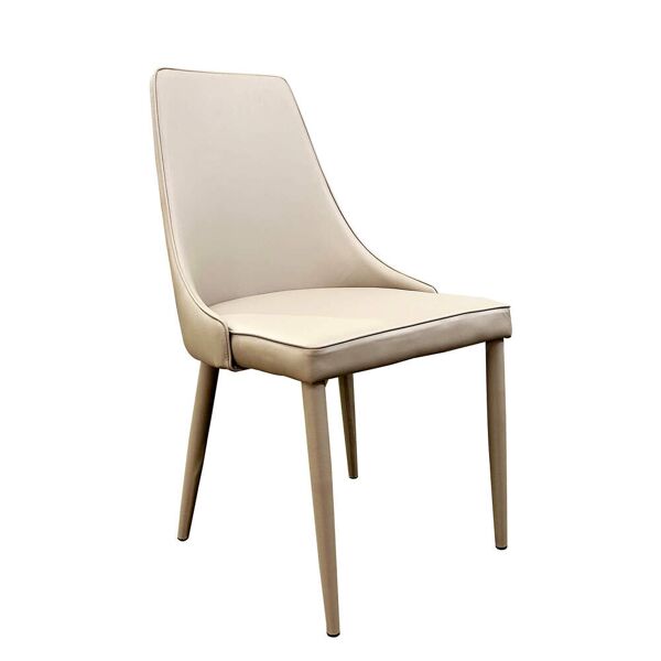 milani home sedia moderna in ecopelle di design moderno industrial cm 46,5 x 59 x 89 h tortora 60 x 87.5 x 49.5 cm