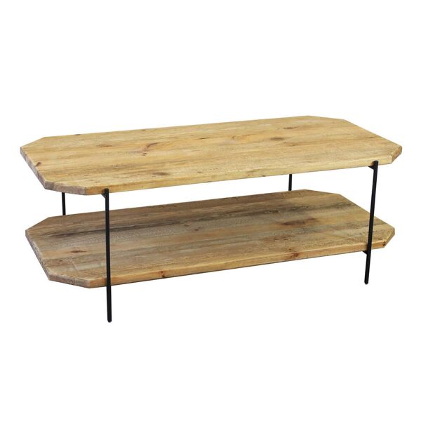 milani home tavolino da salotto in legno massiccio di design moderno industrial cm 120 x 61 marrone 120 x 43 x 61 cm