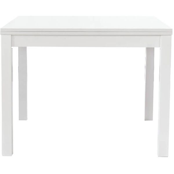 milani home tavolo da pranzo moderno allungabile a libro frassinato 100x100/200 bianco 100 x 75 x 100 cm