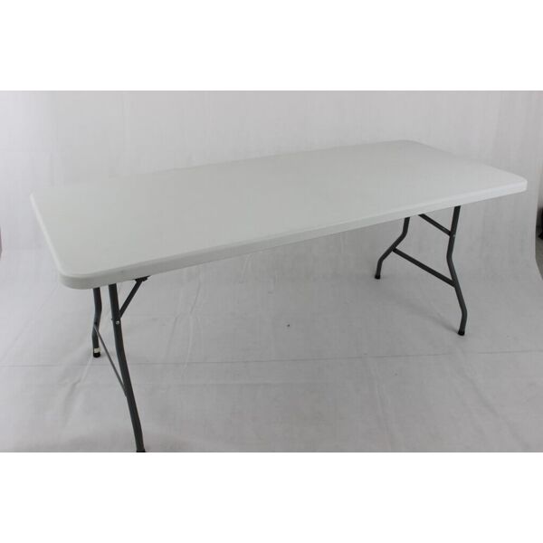 milani home tavolo catering pieghevole rettangolare 180x75 in abs e metallo per ristorante bianco 180 x 74 x 74 cm