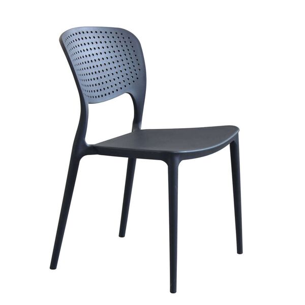 milani home sedia in polipropilene plastica di alta qualità di design per interno e giardin antracite 56 x 80 x 46 cm
