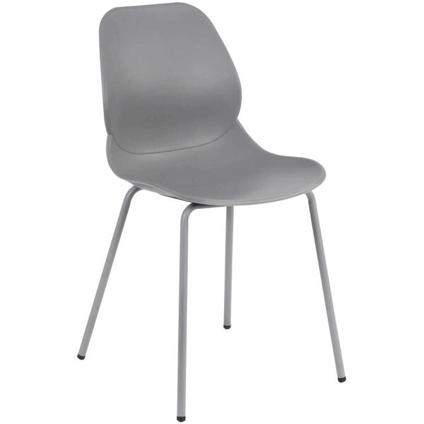 milani home sedia per sala da pranzo in plastica polipropilene alta resistenza qualità di d grigio 46 x 84 x 54 cm