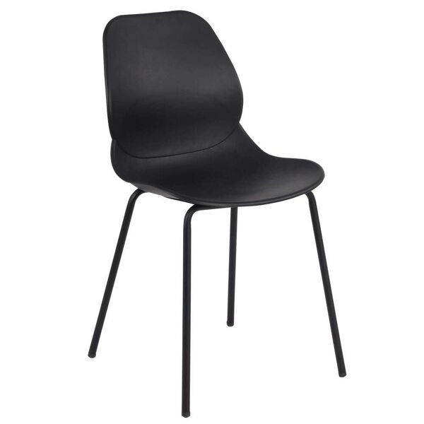 milani home sedia per sala da pranzo in plastica polipropilene alta resistenza qualità di d nero 46 x 84 x 54 cm