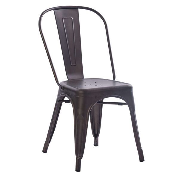 milani home sedia moderna di design in metallo grigio joseph mathieu per arredo interno cas nero 53 x 85 x 45 cm
