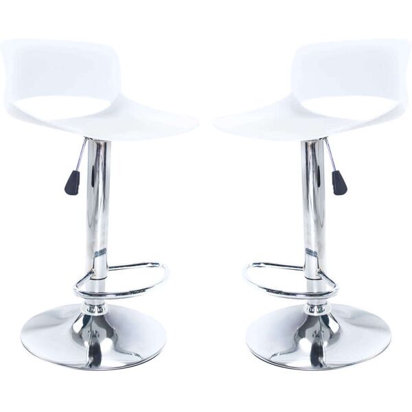 milani home set di 2 sgabelli da bar albergo hotel sedia cucina con poggiapiedi altezza reg bianco 46 x 96 x 40 cm