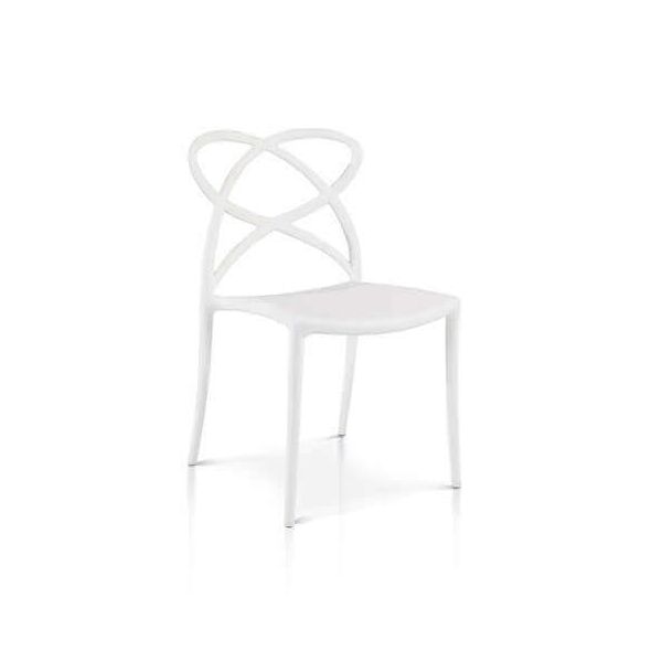 milani home sedia per sala da pranzo, cucina in plastica di alta qualità stile moderno di a bianco 55 x 82 x 50 cm