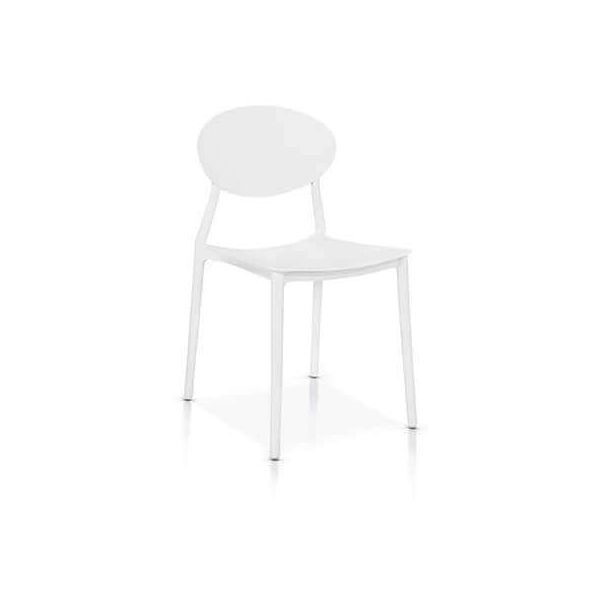 milani home sedia per sala da pranzo, cucina in plastica moderna di design contemporaneo pe bianco 50 x 81 x 43 cm