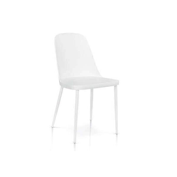 milani home sedia per sala da pranzo, cucina in plastica di design moderno e contemporaneo bianco 54 x 84 x 46 cm