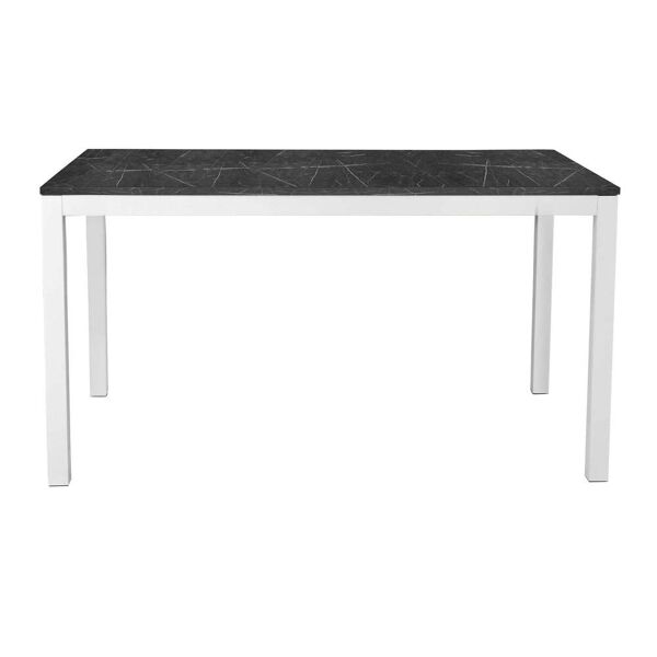 milani home tavolo da pranzo allungabile in metallo bianco con piano effetto marmo di desig marmo 120 x 75 x 80 cm