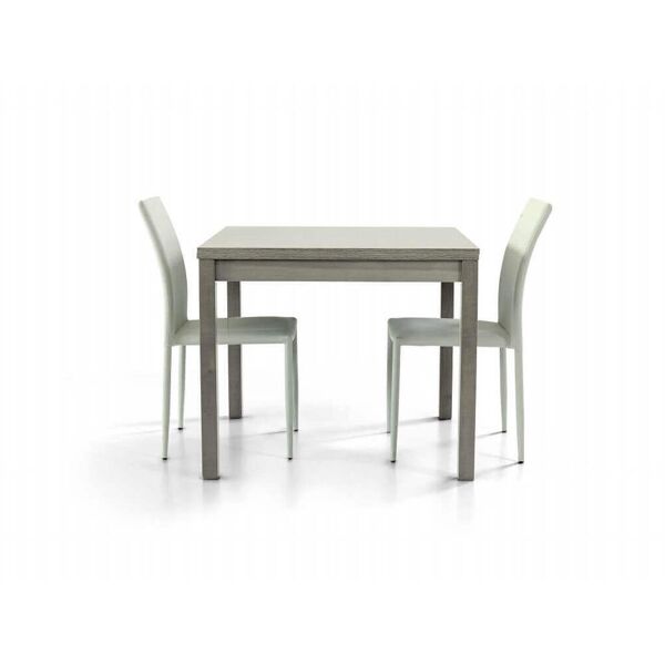 milani home tavolo da pranzo moderno di design apribile a libro rovere grigio cm 90x90/180 grigio 90 x 75 x 90 cm