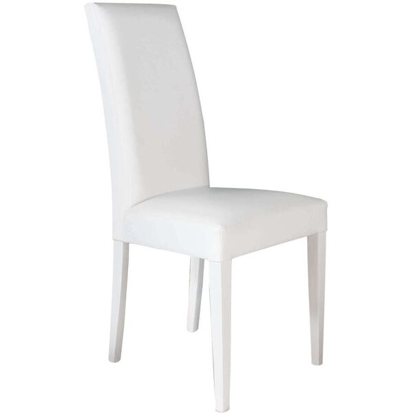 milani home sedia moderna di design ecopelle bianca per interno sala da pranzo salotto cuci bianco x x cm