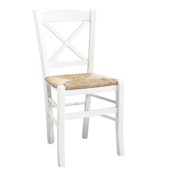 milani home sedia croce bianca per interno sala da pranzo salotto cucina arte povera massel bianco x x cm