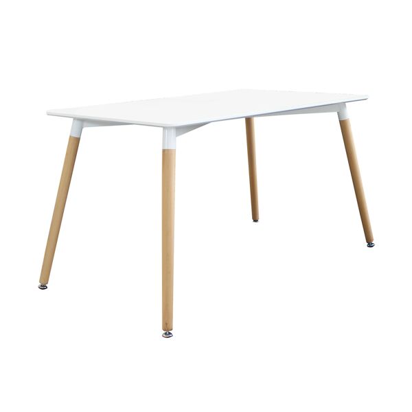 milani home tavolo da pranzo moderno di design fisso cm 120x80 in abs bianco con gambe in l bianco 120 x 75 x 80 cm
