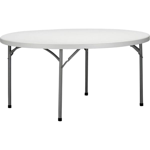 milani home tavolo catering rotondo in metallo e abs bianco diametro 150 con gambe pieghevo bianco 150 x 74 x 150 cm