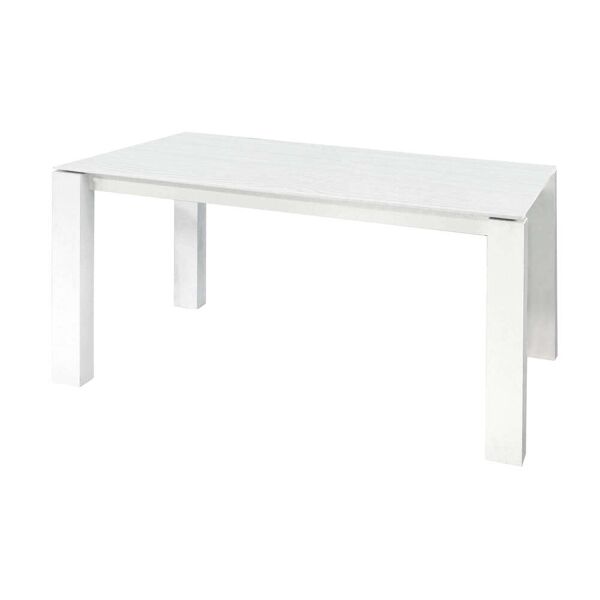 milani home tavolo da pranzo moderno di design allungabile rettangolare cm 90x160/205/250 b bianco 160 x 75 x 90 cm