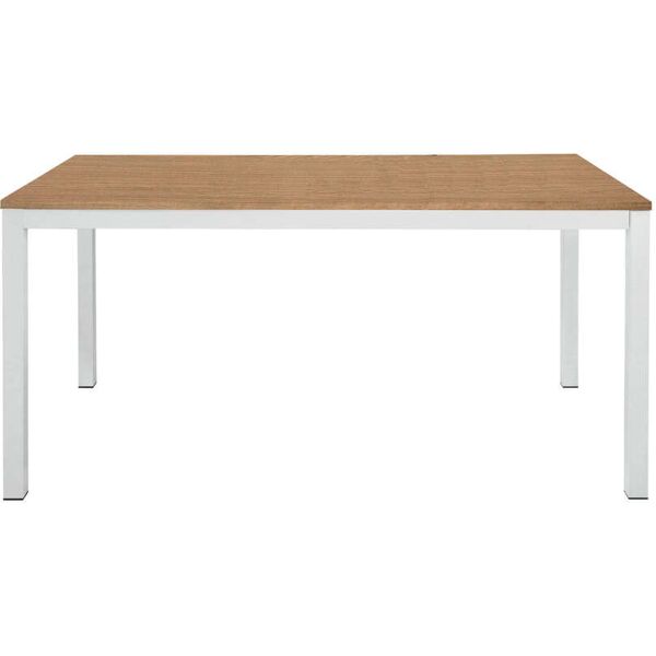 milani home tavolo da pranzo moderno di design apribile a libro 90x90/180 struttura bianca marrone 90 x 75 x 90 cm