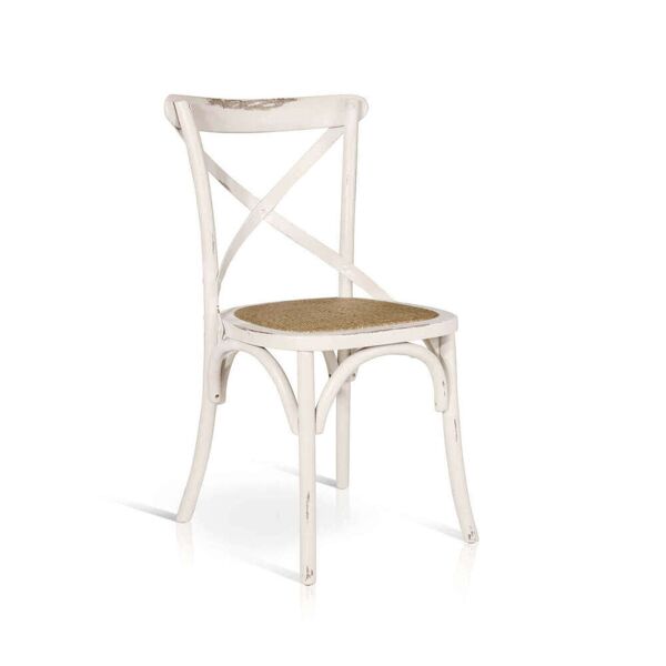 milani home sedia moderna di design in legno bianca con seduta in paglia per arredo casa cu bianco 46 x 87 x 42 cm