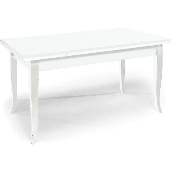 milani home tavolo da pranzo allungabile rettangolare bianco 80x120/160/200 per interno sal bianco 120 x 75 x 80 cm