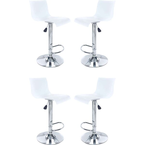 milani home set di 4 sgabelli da bar albergo hotel sedia cucina con poggiapiedi altezza reg bianco 40 x 104 x 39 cm