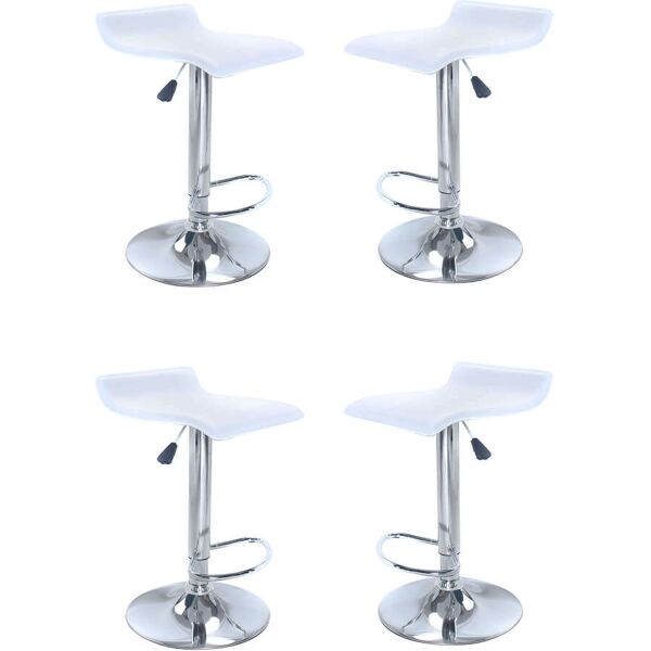 milani home set di 4 sgabelli da bar albergo hotel sedia cucina con poggiapiedi altezza reg bianco 40 x 84 x 39 cm