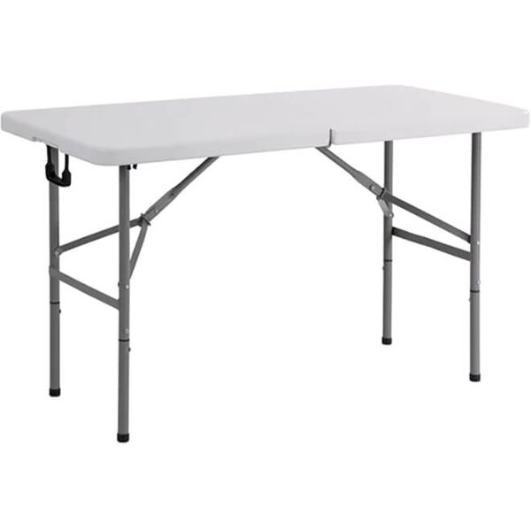 milani home tavolo catering pieghevole rettangolare in metallo e abs bianco 120x60 per rist bianco 122 x 74 x 60 cm