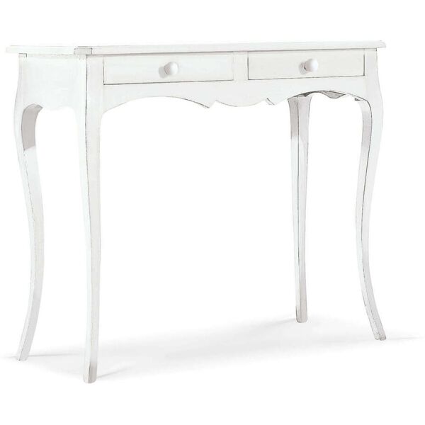 milani home consolle in legno massello 95x41x80 bianco 95 x 80 x 40 cm