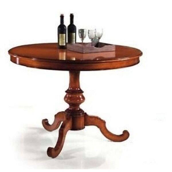 milani home tavolo da pranzo allungabile in legno massello diametro 120/160 tinta noce 120 x 75 x 120 cm