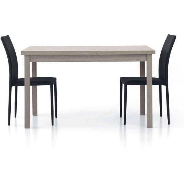 milani home tavolo da pranzo moderno di design allungabile in rovere 80x130/170/210 grigio 130 x 75 x 80 cm