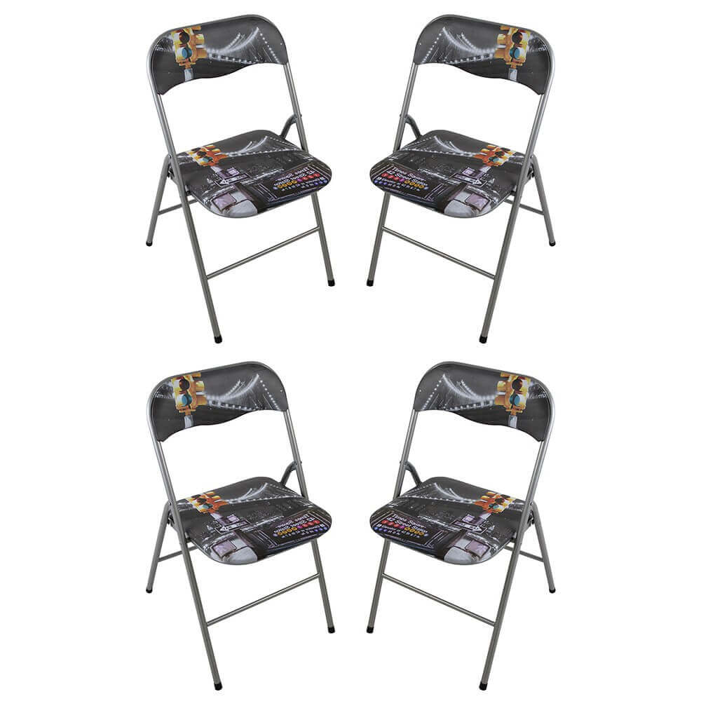 milani home set di 4 sedie slim pieghevoli new york di design con comoda imbottitura nella new york 44 x 79 x 45 cm