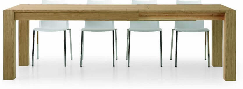 milani home tavolo da pranzo moderno di design allungabile in rovere naturale spazzolato cm marrone 160 x 75 x 90 cm