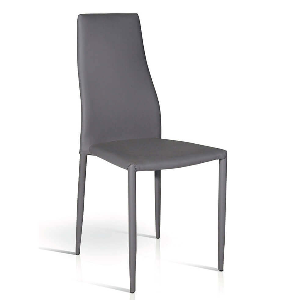 milani home sedia moderna di design in ecopelle grigia per arredo interno casa cucina sala grigio x x cm