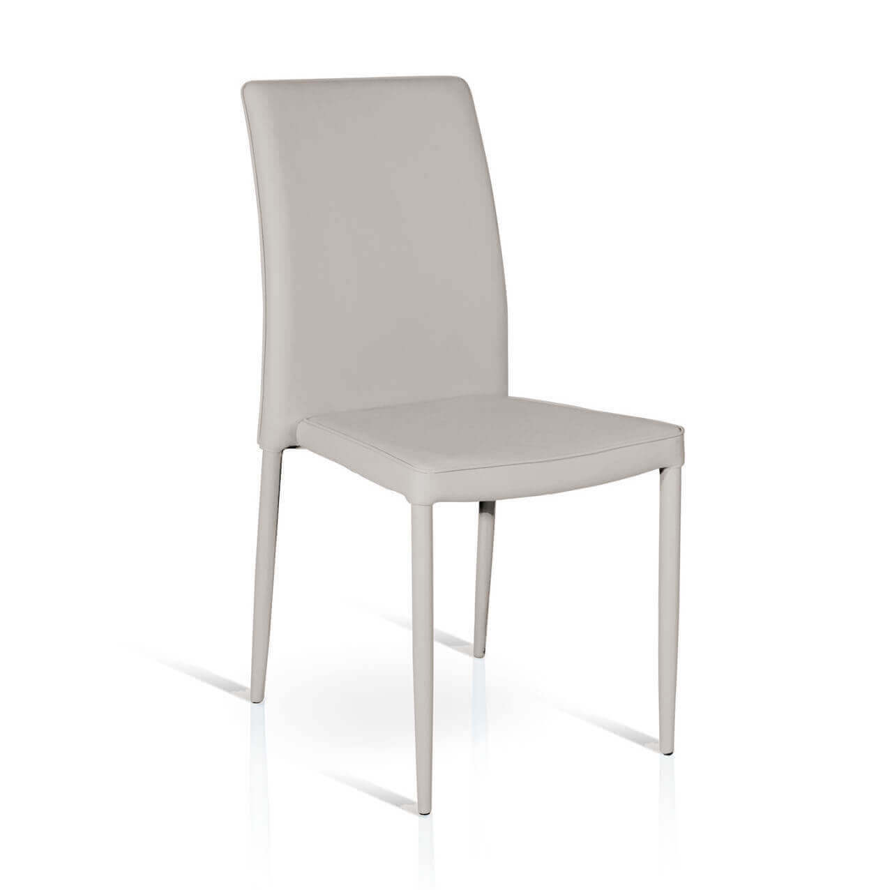 milani home sedia moderna di design in ecopelle grigia chiara per arredo interno casa cucin grigio x x cm