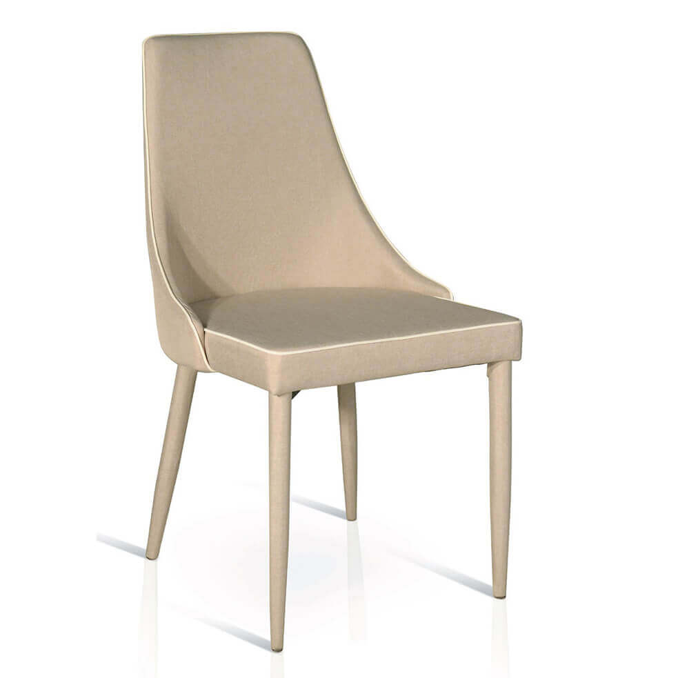 milani home sedia moderna di design in tessuto tortora idrorepellente per arredo interno ca tortora 56 x 92 x 50 cm